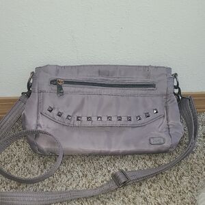 Lug Gray Crossbody Bag with Adjustable Strap